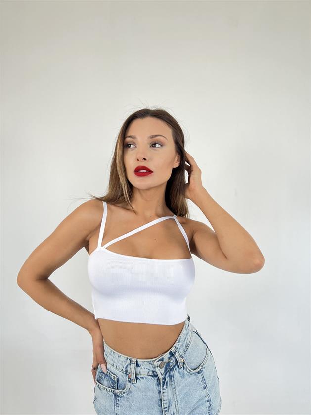 3808 TRİKO İNCE ÇAPRAZ ASKILI ATLET-BEYAZ