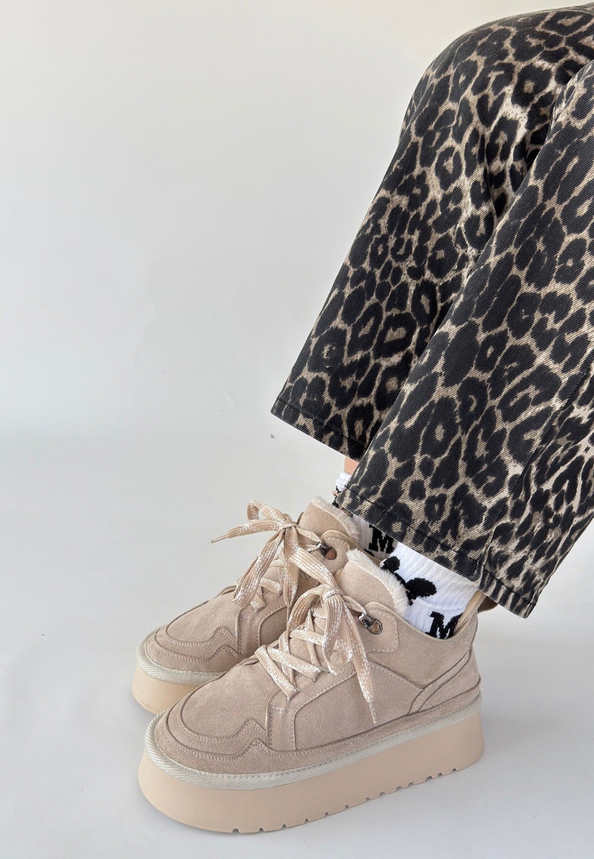 Muden Bej Süet Bağcıklı Bot