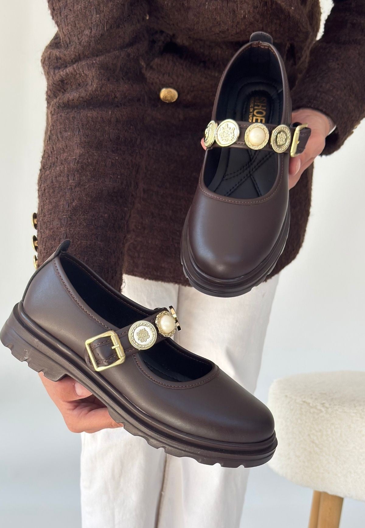 Okira Kahverengi Cilt Oxford Ayakkabı