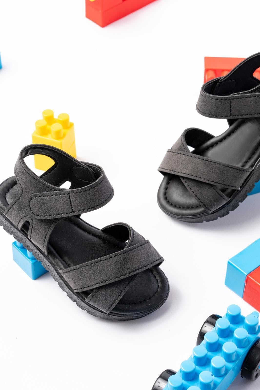 Сандалии Waor Black Leather Velcro