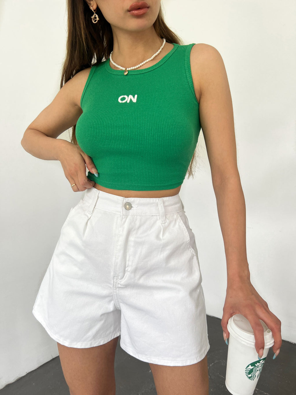 Çift Cepli Pileli Mini Denim Şort