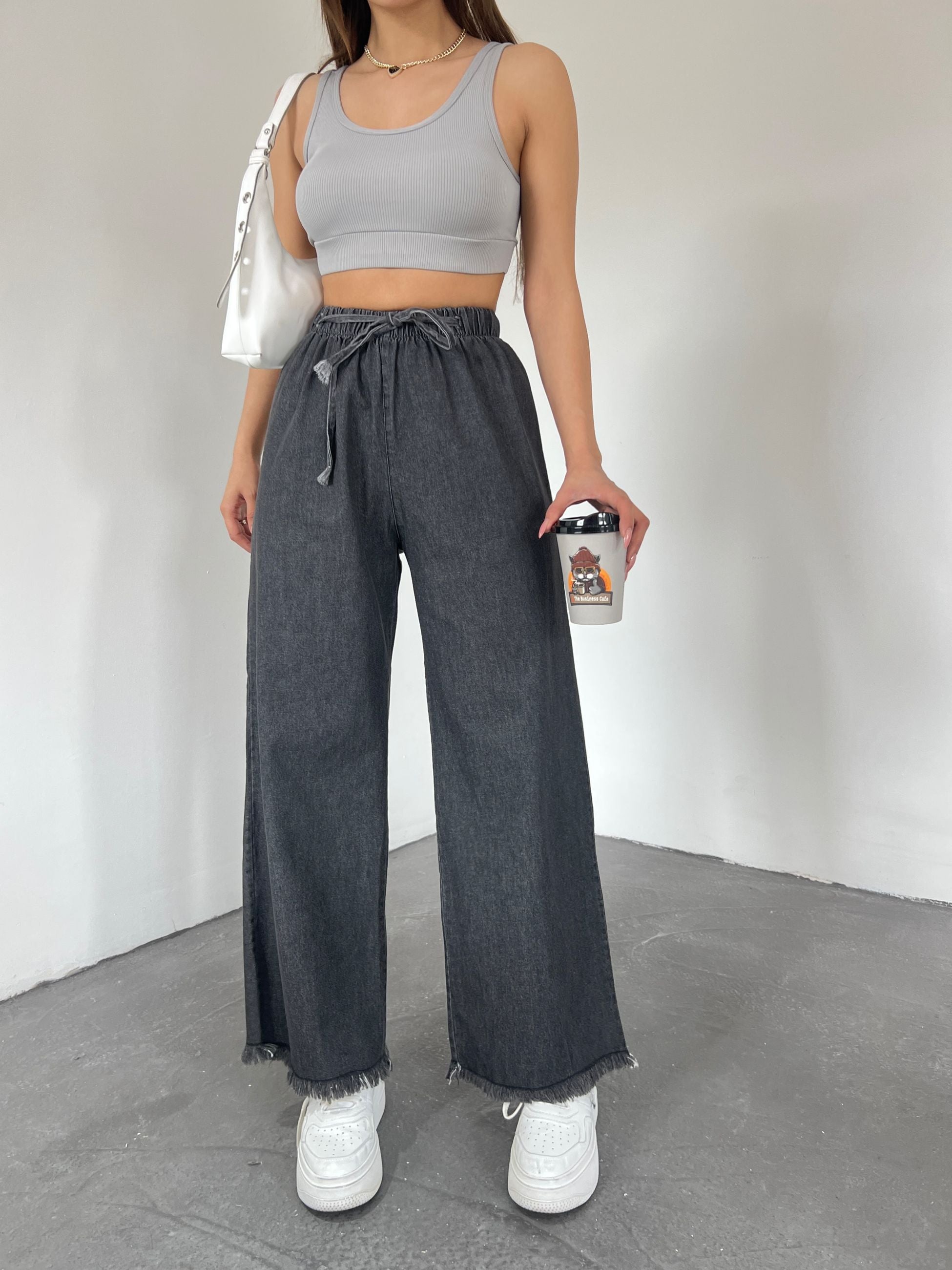 Paçası Püsküllü Palazzo Pantolon