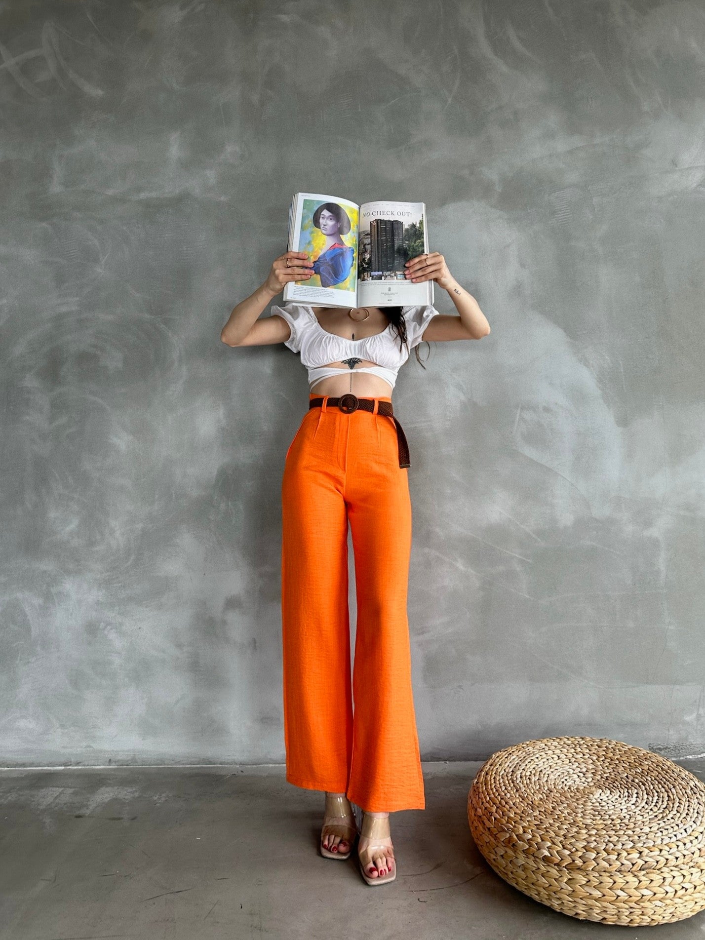 Beli Kemerli Keten Pantolon