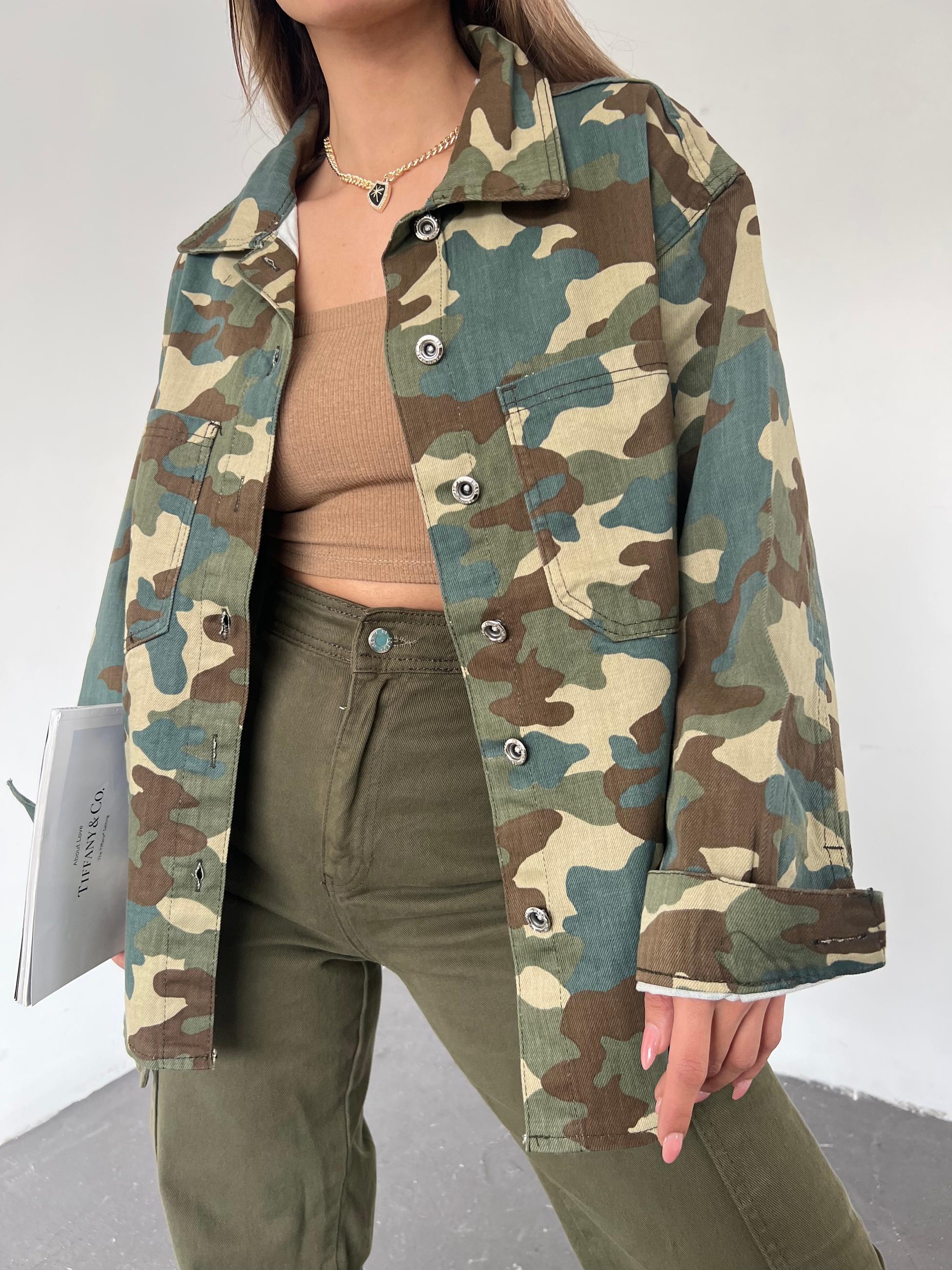 Çift Cepli Oversize Denim Gömlek Ceket