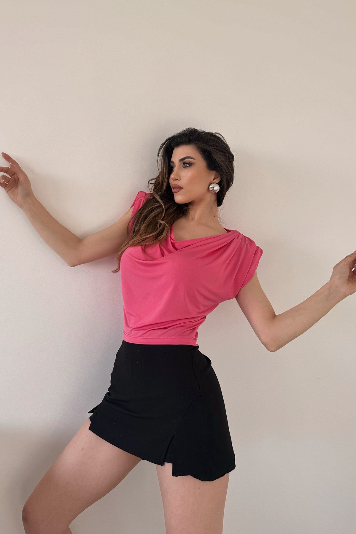 Degaje Yaka Vatkalı Bluz