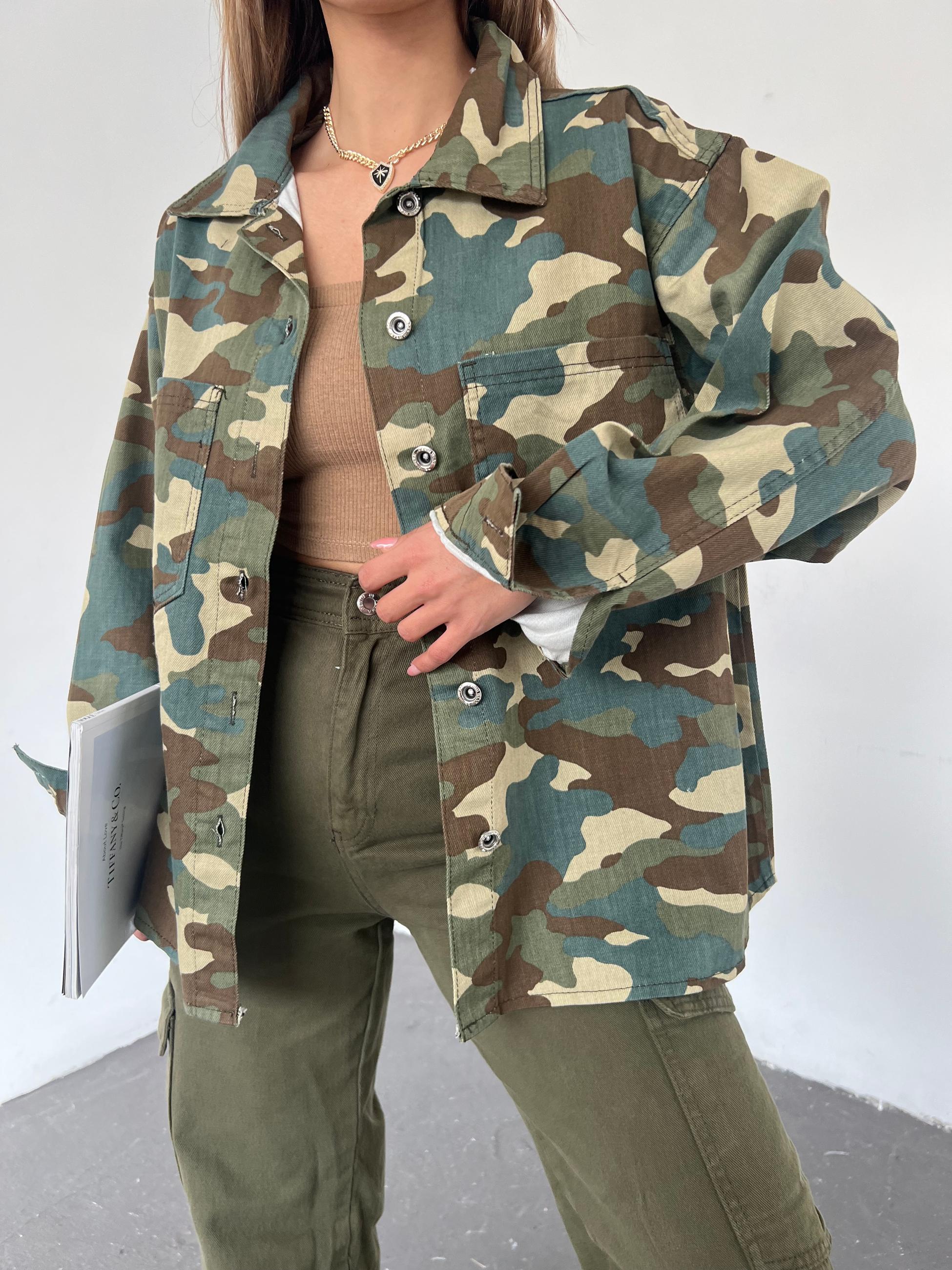 Çift Cepli Oversize Denim Gömlek Ceket