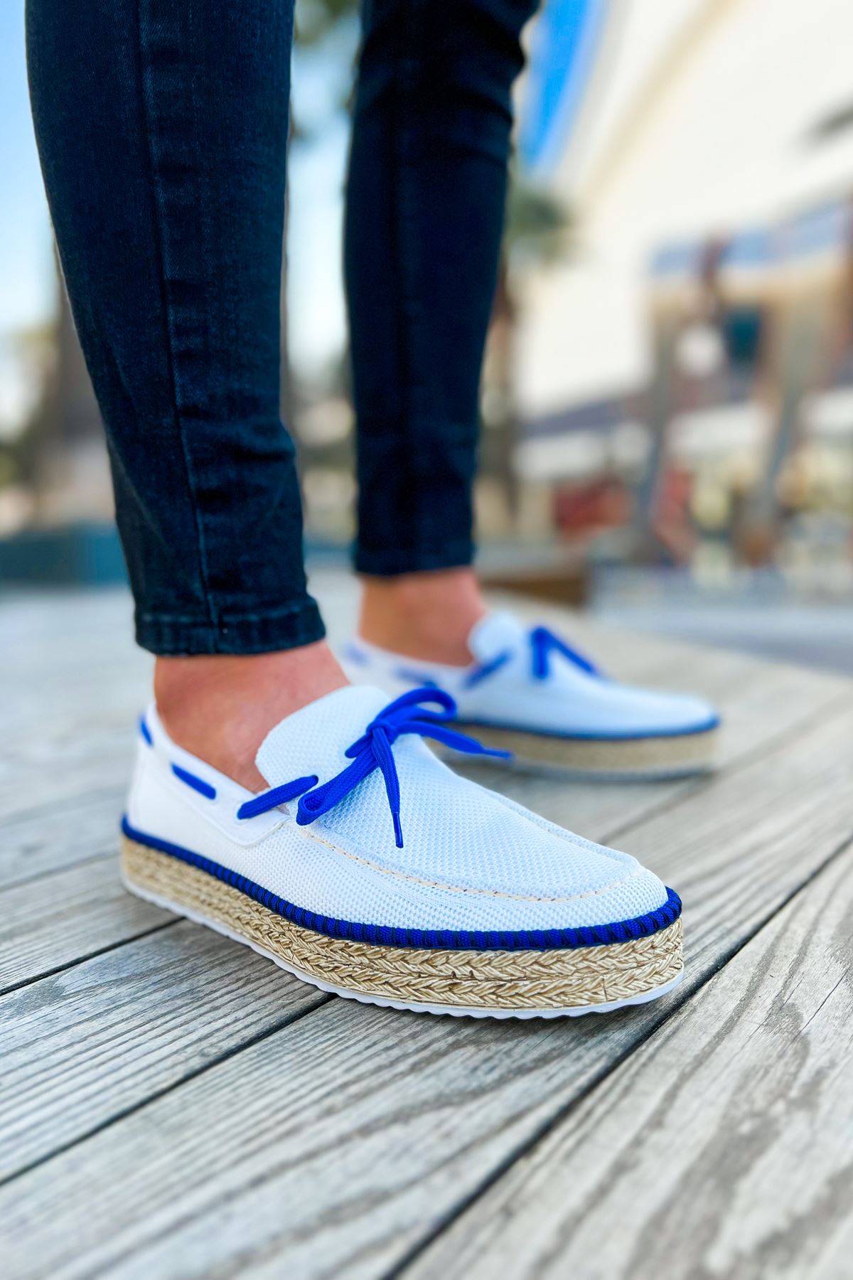 Espadril Erkek Ayakkabı BEYAZ / SAX MAVI
